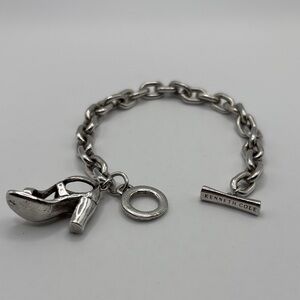 Kenneth Cole Heavy Link Silver Charm Bracelet with Shoe Charm